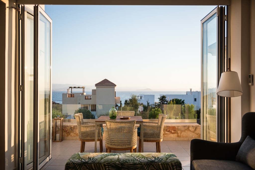 Villa Amantella living room's view of the sea