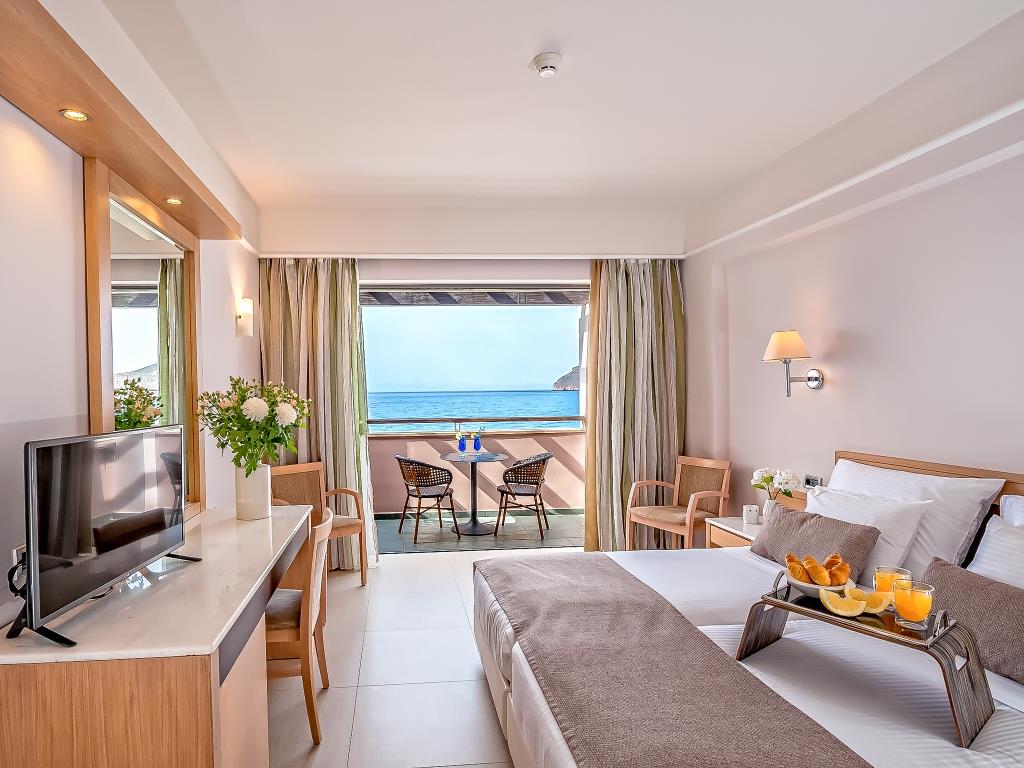 Porto Platanias Double Bedroom with side sea view interior image